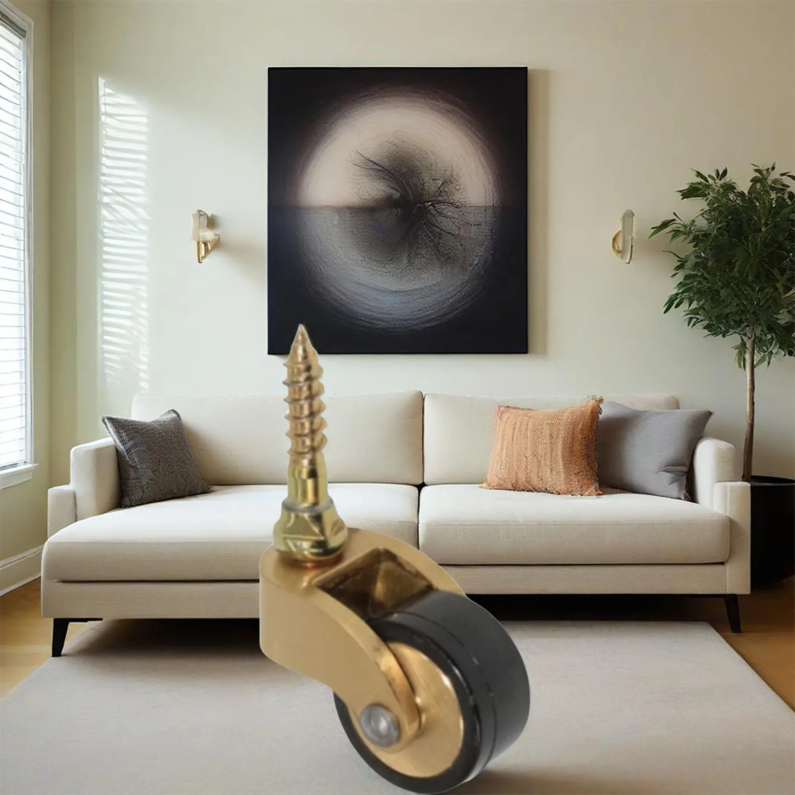 Ruote - Ruote universali per tavolo e sedia da 1 pollice, metallo addensato + cuscinetti a sfera, adatte per mobili 98% (tappeto/legno f