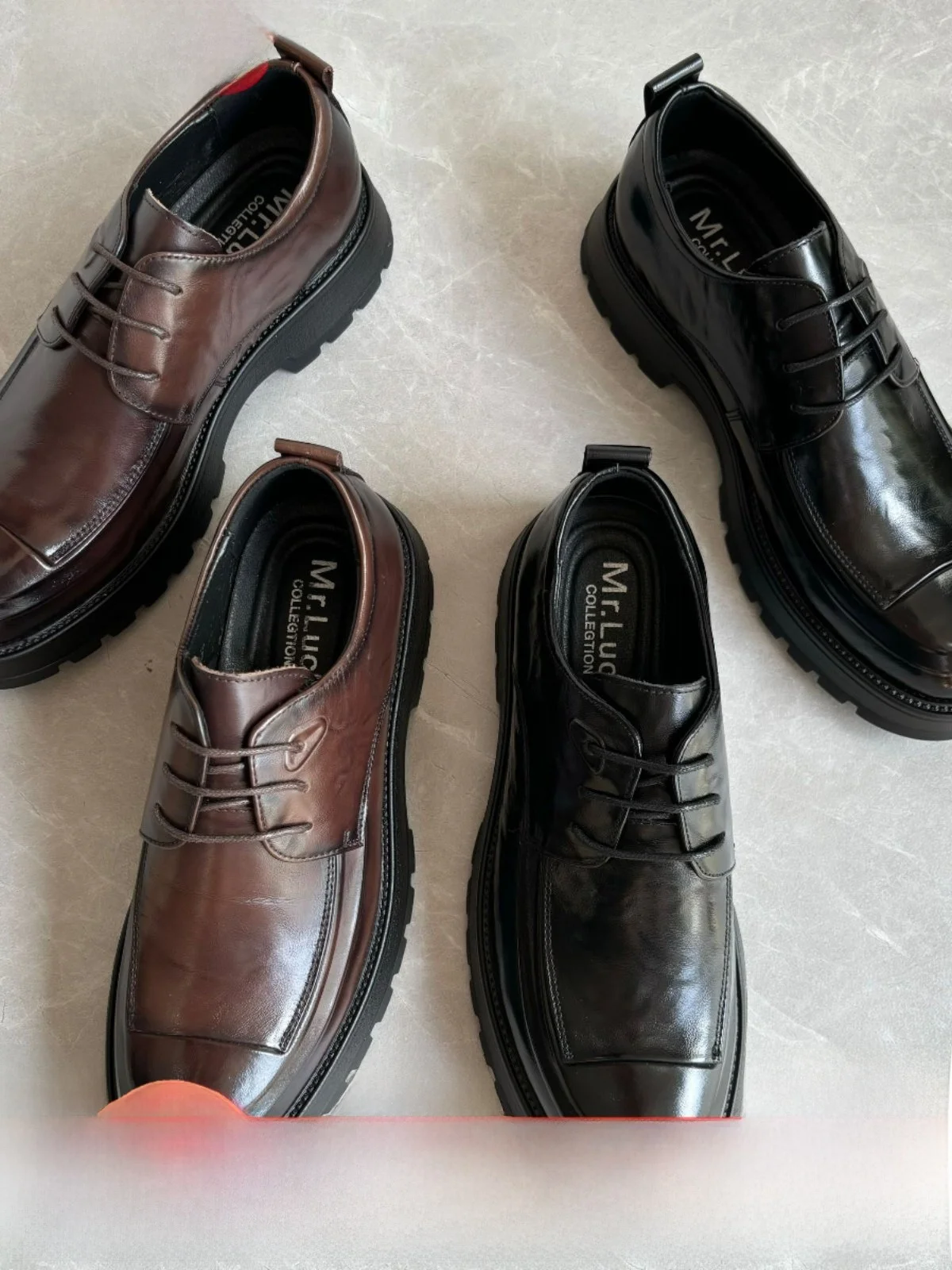 

Men's Casual Busin oes Thi Bot Loers Heightening Leather oes round Toe Inner Heightening Spring Summer Faion