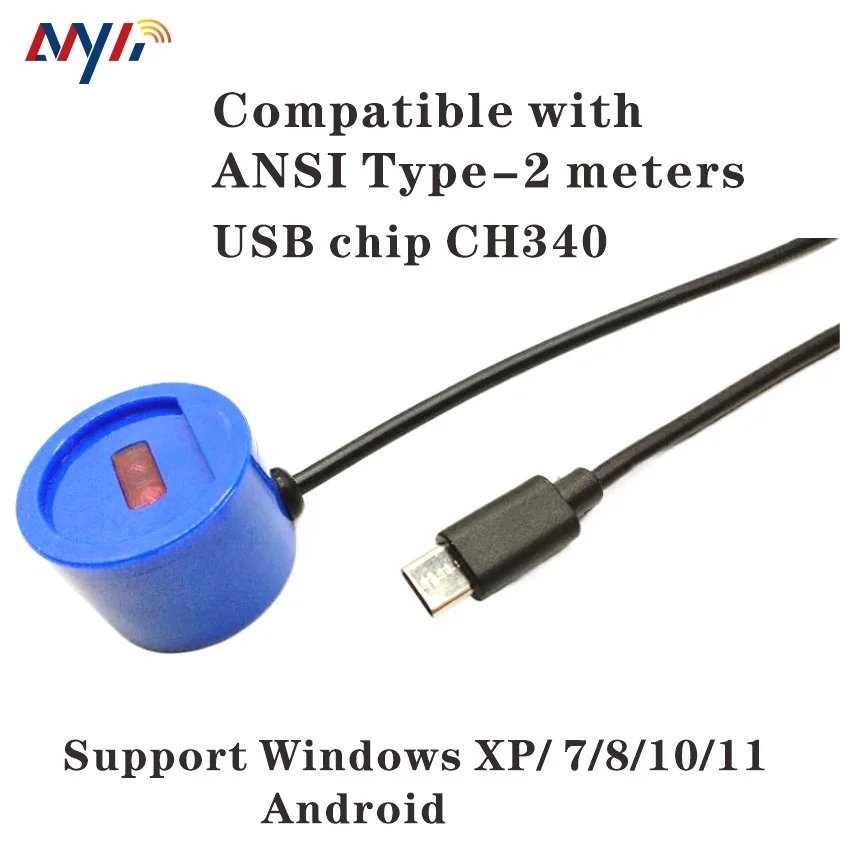 MY019-B TYPE-C USB2.0 TO OPTICAL PROBE IR NEAR INFRARED  ANSI TYPE-2 C12.18 MAGNETIC  TRANSPARENT TRANSMISSION METER CABLE