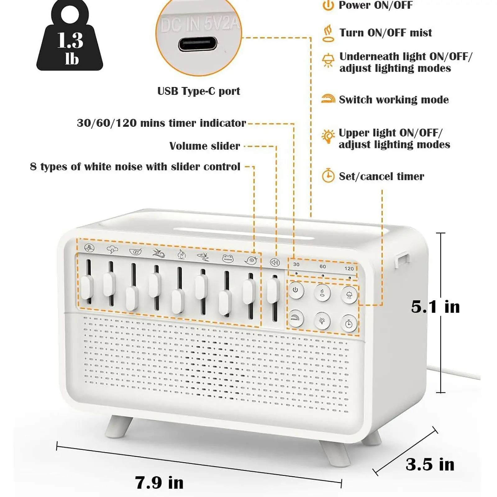Sound Machine Diffuser Luftverteiler für SPA Desktop Office Decor