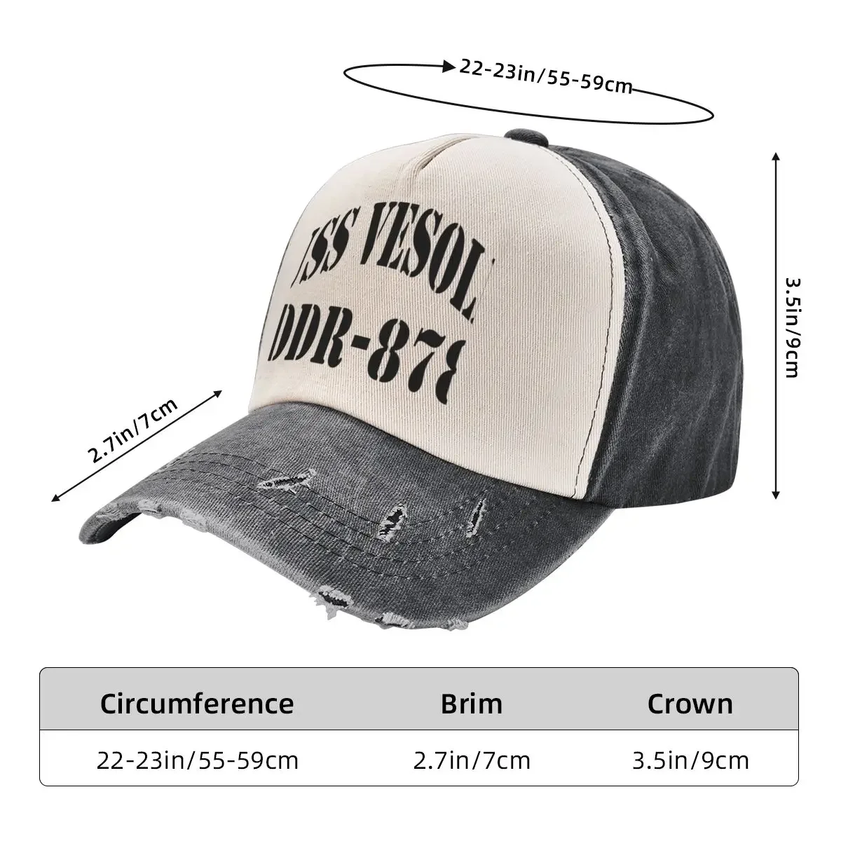 USS VESOLE (DDR-878) SHIP'S STORE Baseball Cap Luxury Brand New Hat Big Size Hat Boy Women's