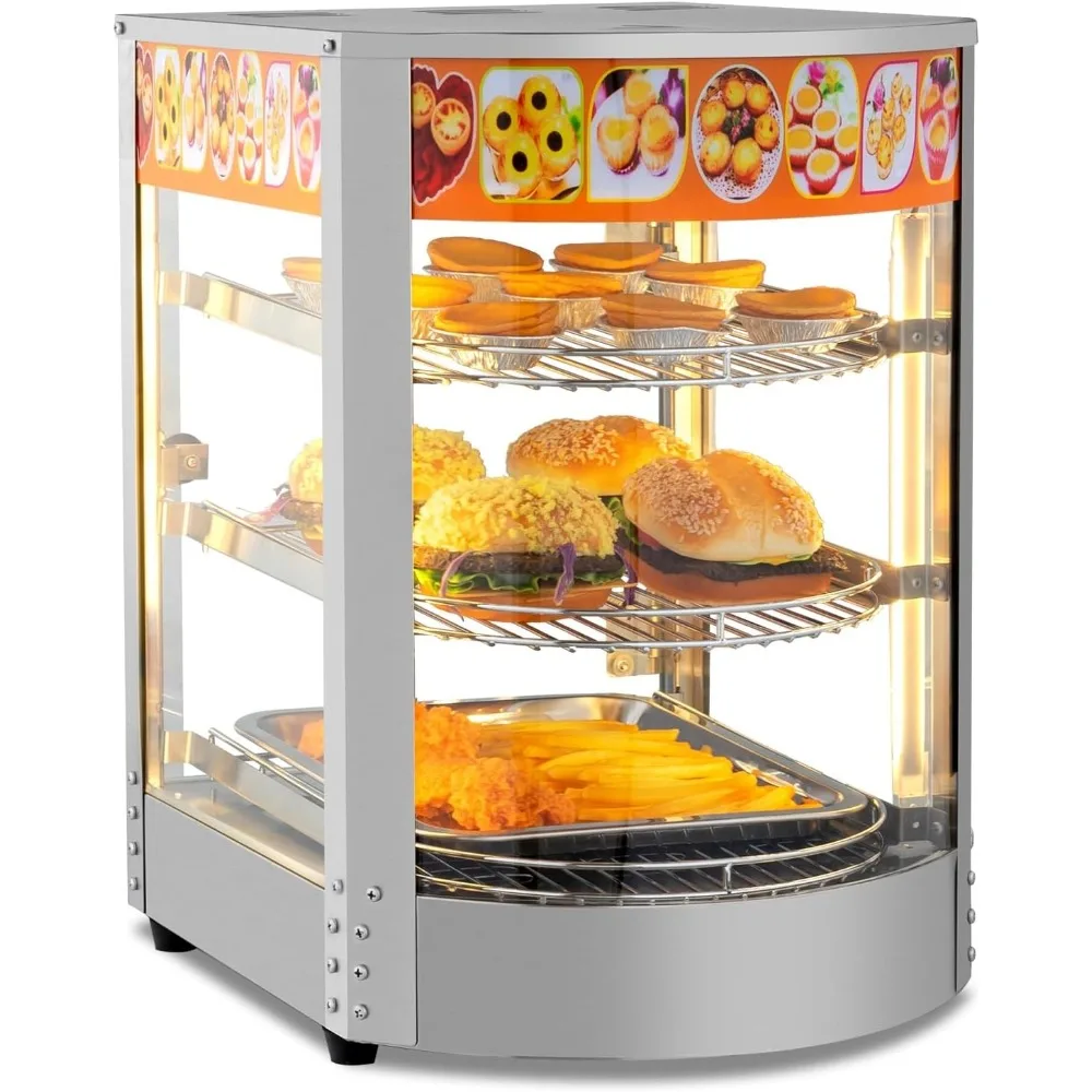 

3 Tiers Commercial Food Warmer Pizza Patty Empanada Catering Heated Display Case