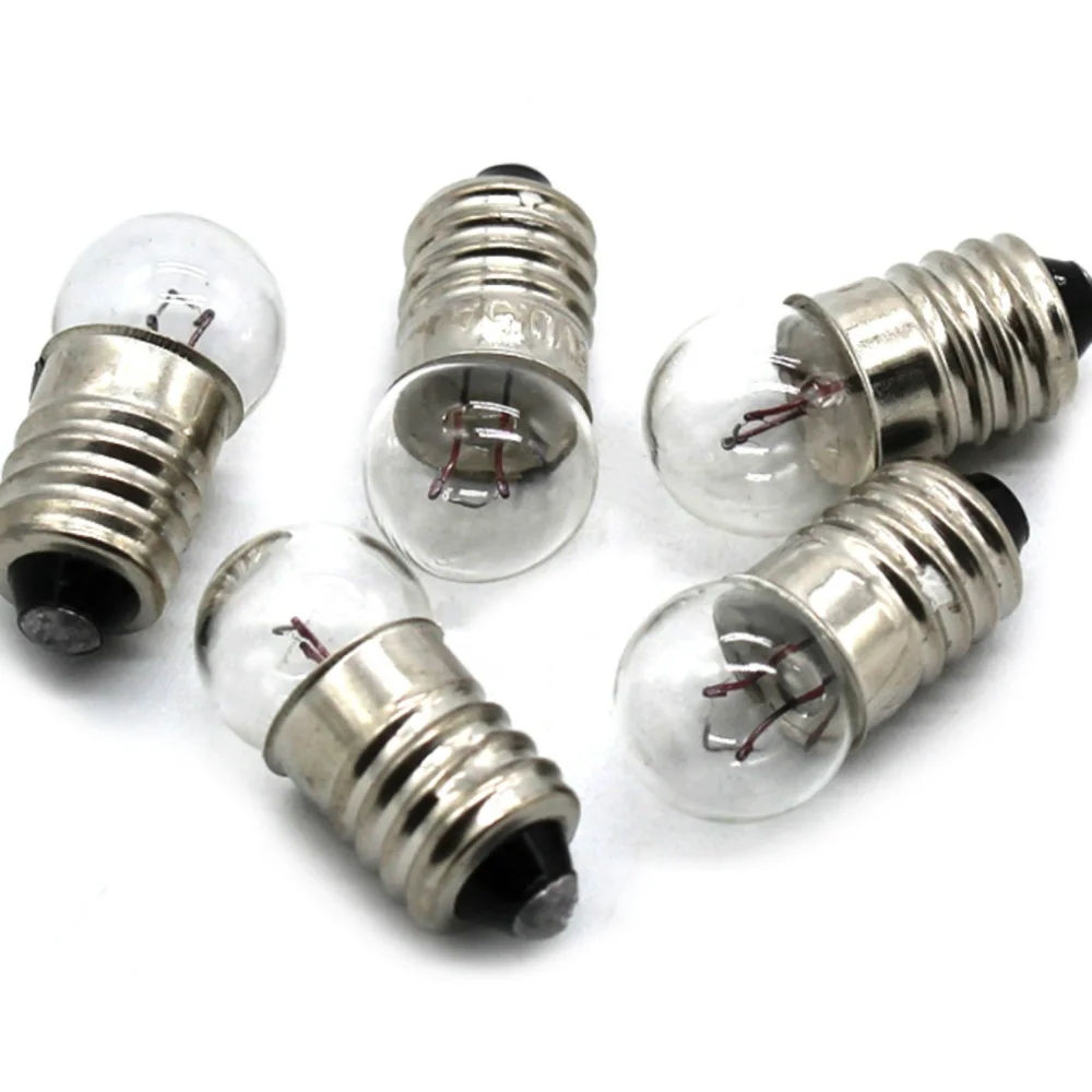 2pcs 2.5V 3V 3.8V 6V Small Electric Bulb with Round Head Bulb Holder Round Head Small Bulb