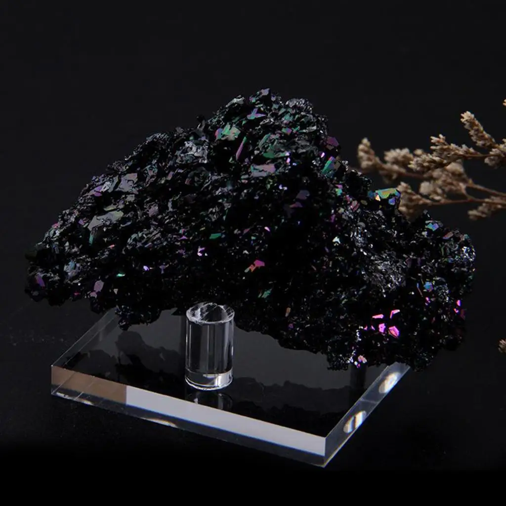 Handmade Acrylic Display Stand for Mineral Crystals Geode Rocks Plates Rack Suitable for Shelf or Mantel