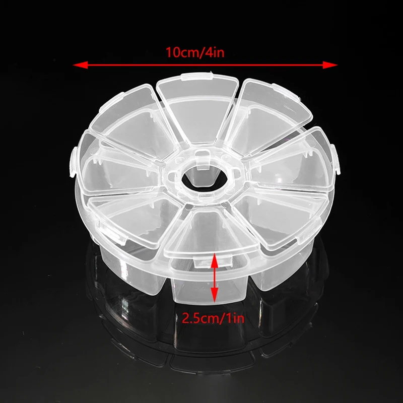 8 Grid Nail Art Decorations Storage Box Gems Empty Case Organizer Rhinestones Beads Slices Compartments Container