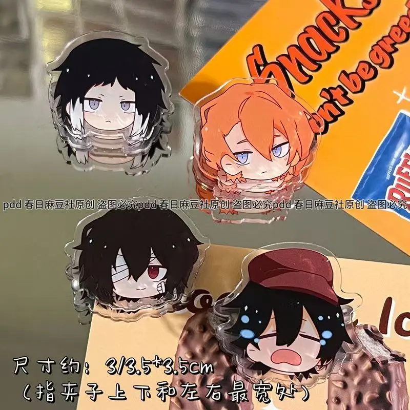 4Pcs/Set Anime Kawaii Cartoon Acrylic Paper Clip Decorative Bookmark Binder Clips Children's Day Gift