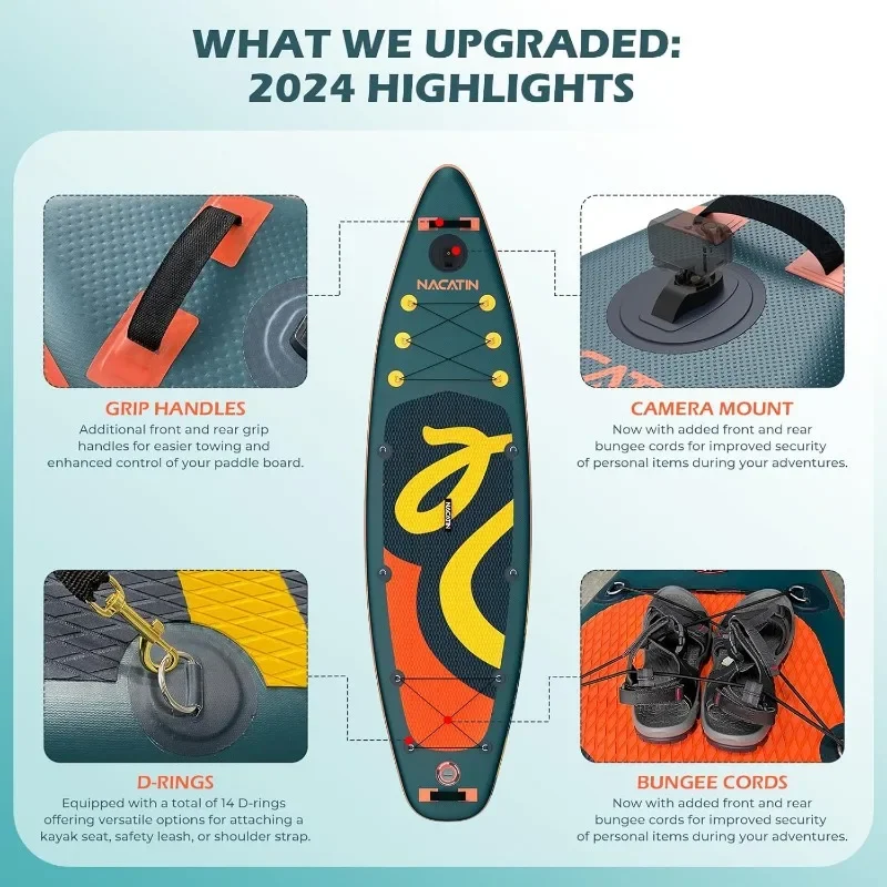 Tabla de Paddle inflable con asiento de Kayak, versión mejorada de 10 '6 ", tablas de Paddle Blow Up para adultos con Premium gratis