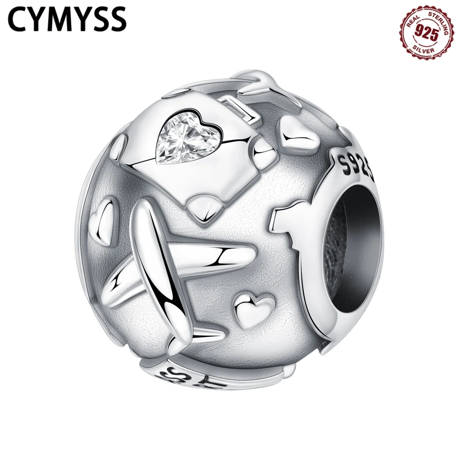 

CYMYSS 2025 S925 Sterling Silver Zircon Travel Resort Collection Charm Beads Original Bracelet DIY Jewellery Gift Womens Beading