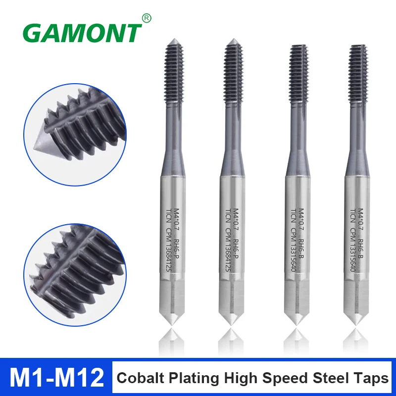 

GAMONT Cobalt Plating High Speed Steel TICN Coated Extrusion Taps Stainless Steel Special Chipless Tapping Machine Tools M1-M12