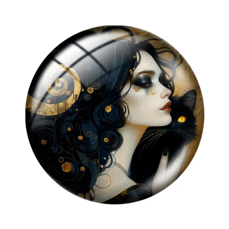 Artistic female pattern  12/18/20/25mm glass cabochon  bracelet pendant rings for jewelry demo earrings back Making findings