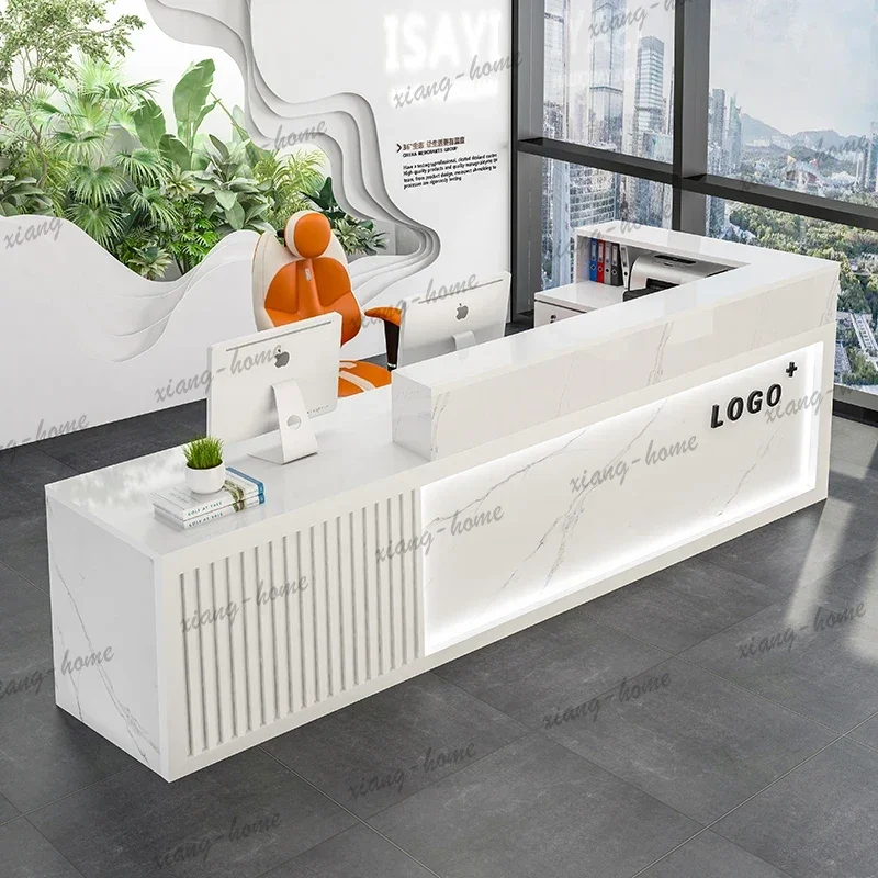 Factory Direct Modern Luxury Reception Desks Corner Company Hairdressing Beauty Salon Reception Desks Business Office Furniture