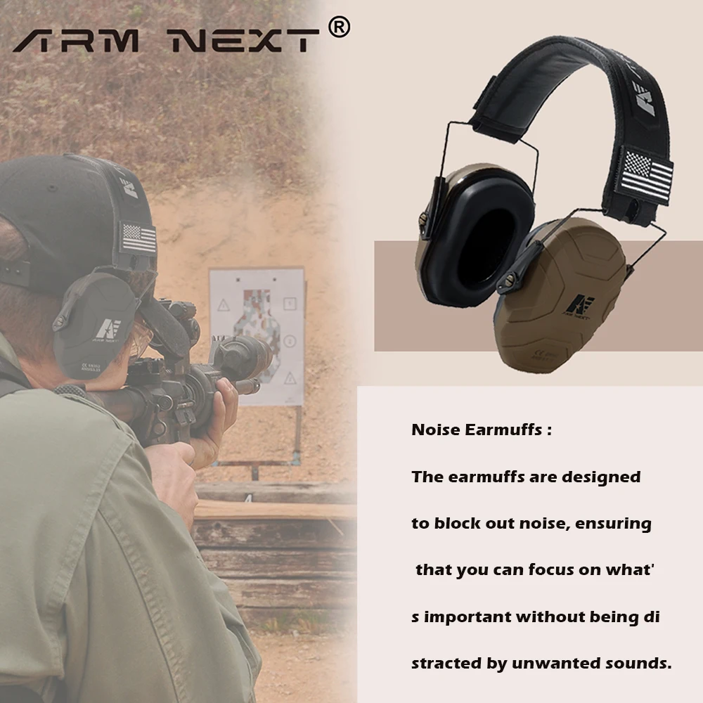 

Tactical Earmuffs Anti Noise Hearing Protector Noise Canceling Headphones Hunting Work Study Sleep Ear Protection Shooting