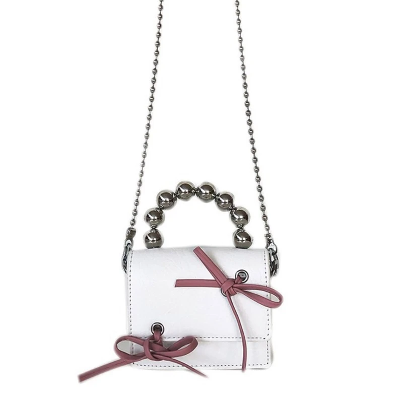 Fashionable and Shoulder Crossbody Bags Mini Chain Bag with Delicate Bow Decoration for Women