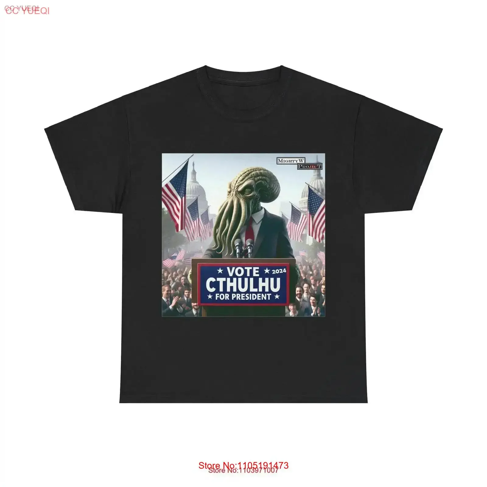 T Shirt Cthulhu fo President vintage Washed Casual Soft Stretched Comfortable homme Top For Everyday Wear Slightly Breathable