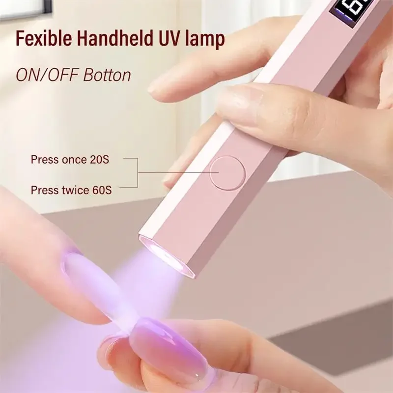 Práctico secador de uñas de mano, lámpara UV/LED de secado rápido para todo tipo de esmaltes de Gel, herramienta de Arte de uñas, recargable por USB