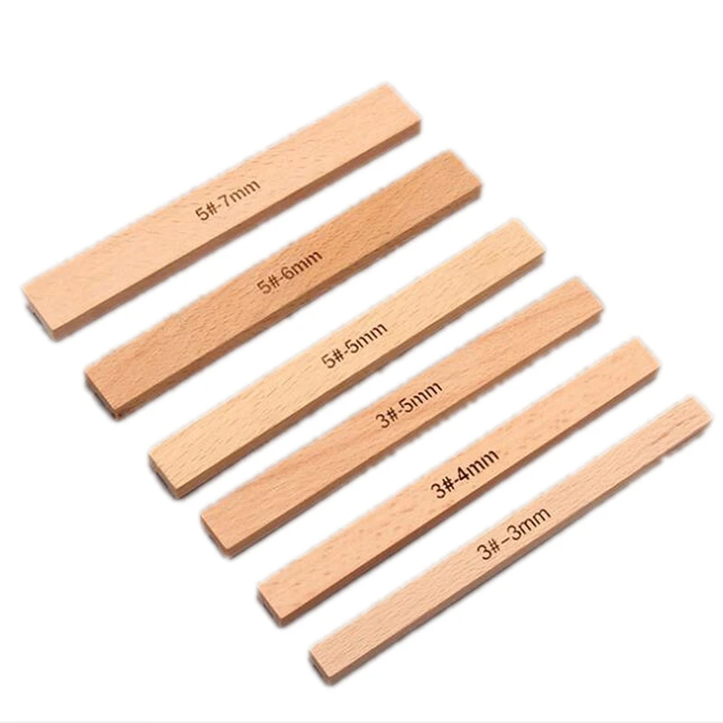 6Pcs/Lot Beech Wood Sewing Accessories For DIY Leather Zipper Installation Installer Wallet Fix DIY Tool Repair