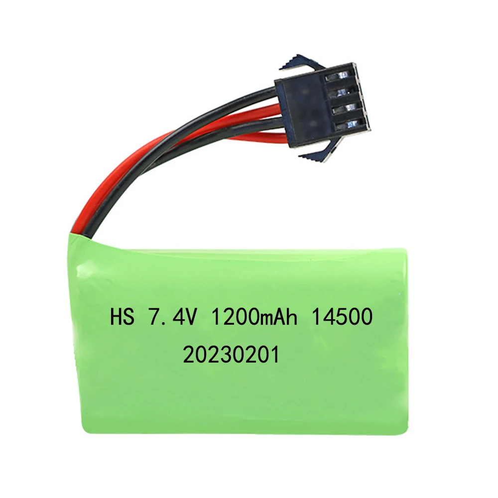 Batería de iones de litio de 7,4 V y 1200mAh, baterías 14500 para helicóptero con control remoto, cuadricóptero, coche teledirigido, camión, piezas de juguetes con enchufe de SM-4P