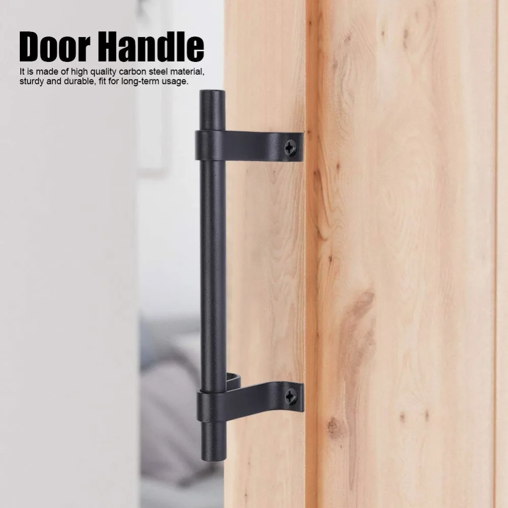 Classic carbon steel Sliding Door Handle Heavy Duty Outdoor Grade Gate Pull Handle Black Barn Door Pull Handle