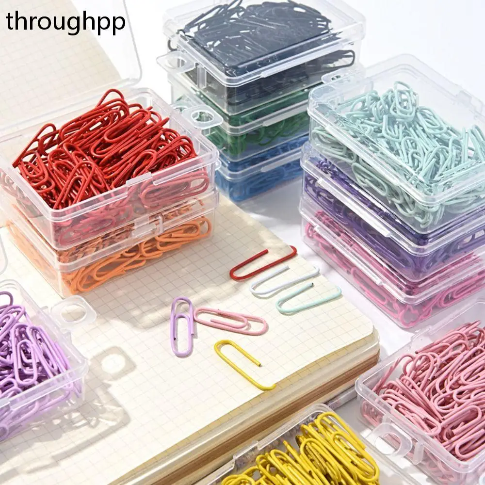 

50Pcs Creative Colored Metal Paper Clips 18mm/50mm Mini Binder Clamps Stationery Office Accessories