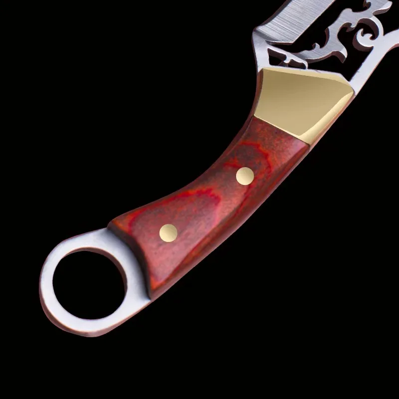 سكين صغير مجوف، سلسلة مفاتيح محمولة صغيرة حادة من الخشب الملون #2