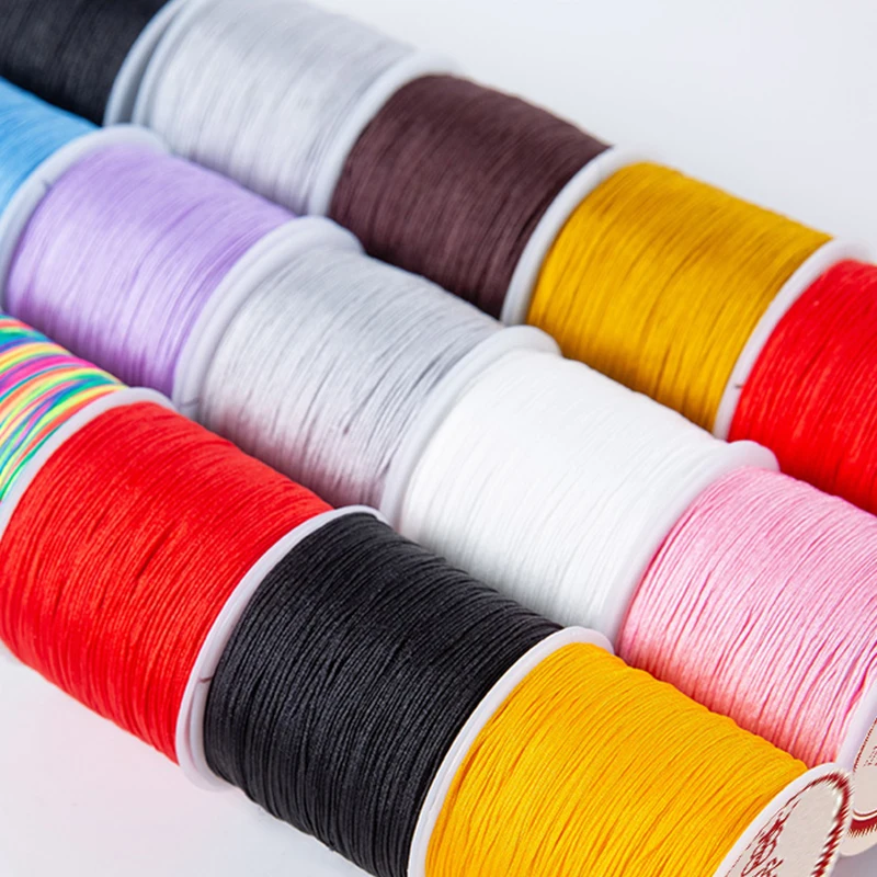 

100M/Spool 0.4mm Cotton Nylon Thread Cord Bracelet Necklace Braided String Macrame Cord For DIY Tassels Beading Shamballa String