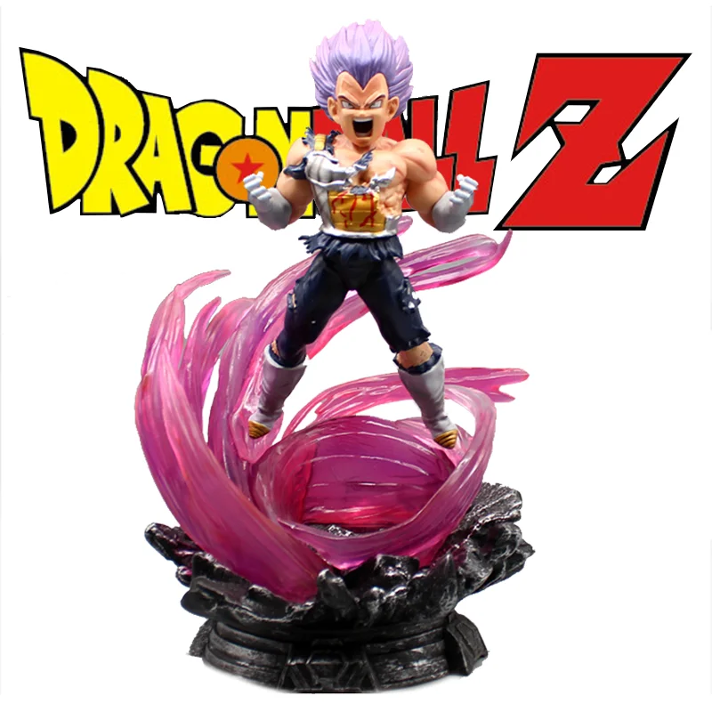 Movie Anime Dragon Ball 33cm Super Saiyan Vegeta Can Shine Double Body Destruction God Demon Vegeta Handmade Model Ornament Toy