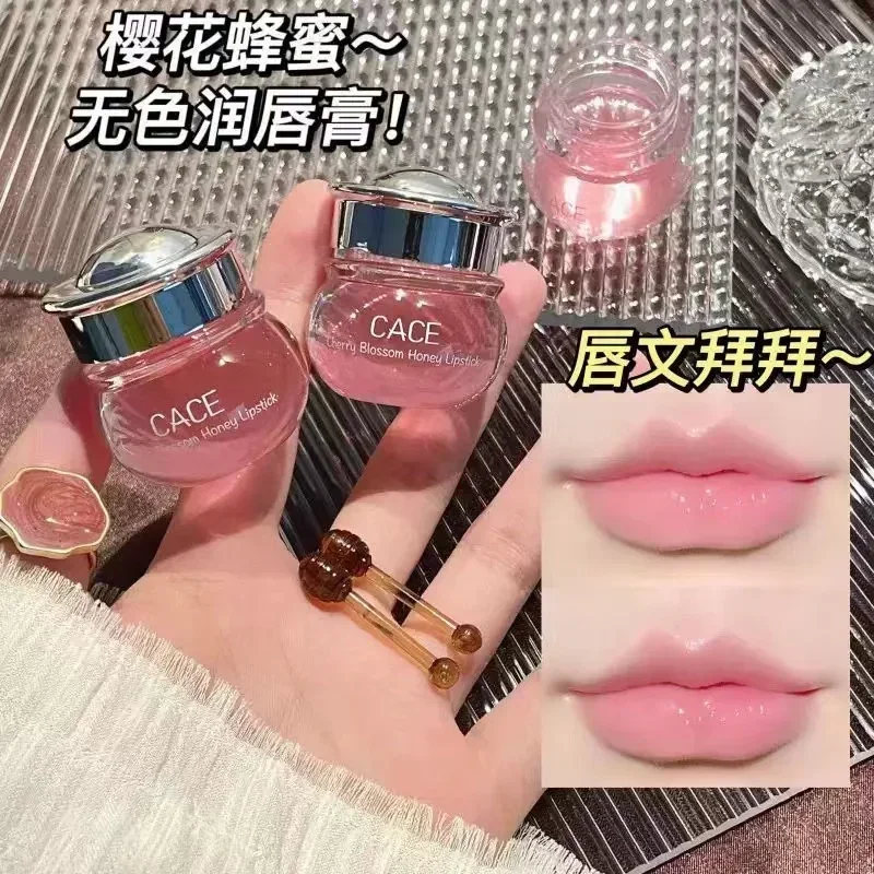 CACE Cherry Blossom Honey Lip Balm Hydrating Moisturizing Lip Mask LongLasting Anti-Cracking Beauty Pretty Skincare Product