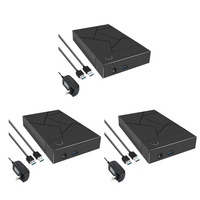 3X 3.5 Inch HDD Enclosure USB 3.0 To SATA Hard Drive Case SSD Enclosure External Solid State Hard Drive Disk Box-US Plug