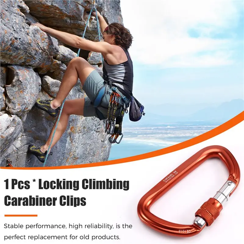 【ESPECIAL】Mosquetão para Escalada e Rapel, Equipamento de Exterior, Mosquetão de Bloqueio de Alta Resistência 25KN para Escalada