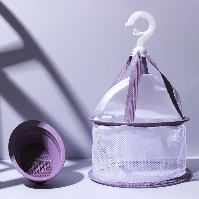 Drying Rack Hanging Basket Makeup Brush Storage Powder Puff Mesh Pocket Anti Deformation Drying Rack Organizer Sponge Net Bag