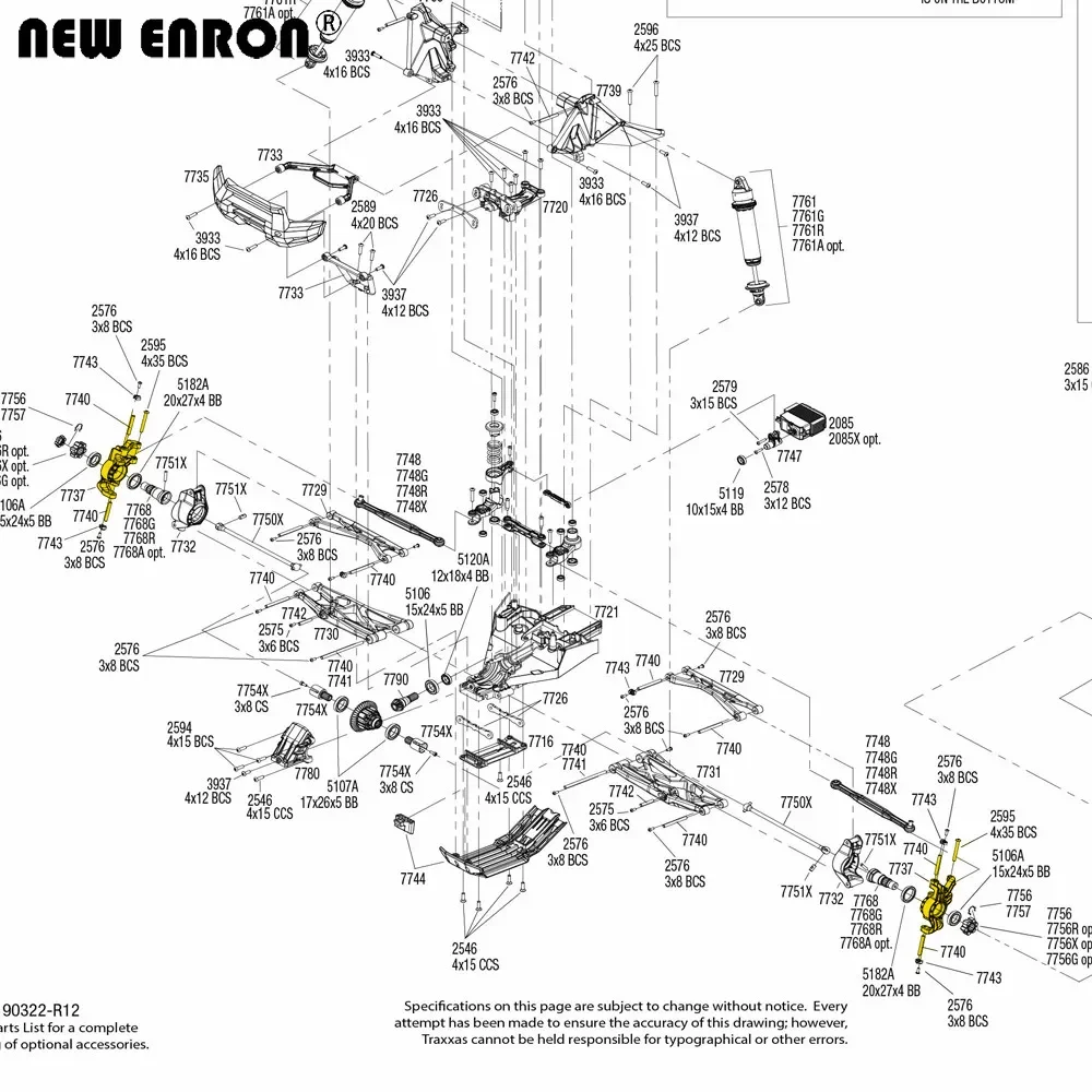 NIEUW ENRON aluminium CNC-stuurnaafdragerblokken links en rechts # 7737 voor 1/5 RC auto Traxxas X-Maxx XMaxx 6S 77076-4 8S 77086-4