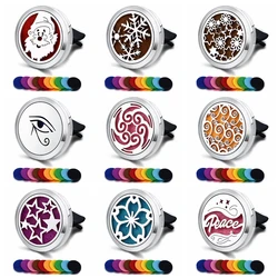 Refillable Car Air Freshener Smell Perfume Diffuser Clip Auto Vent Essential Oil Stainless Steel Locket Interior Accessories