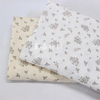135x50cm çift katmanlı pamuk krep bebek gazlı bez çiçek bez önlük battaniye ev aşınma kumaş