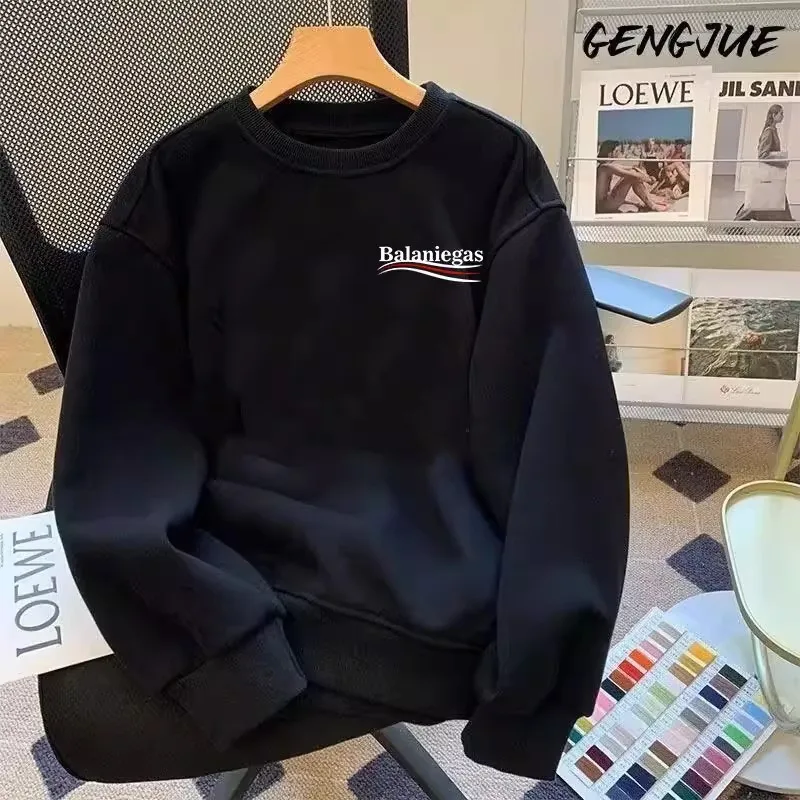 ルーズフィットラウンドネックフリース裏地スウェットシャツメンズ秋冬カジュアル漢服伝統的な中国服ラウンドネックスウェットシャツ