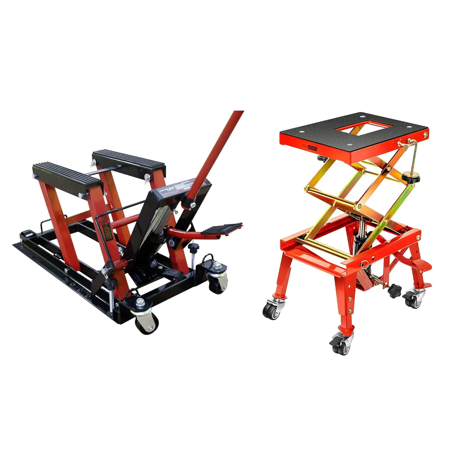 

Steel Motorcycle ATV Scissor Lift Jack Crank Hoist Stand with Heavy Duty Hydraulic Motorcycle Lift Table Foot Operated ATV Dirt