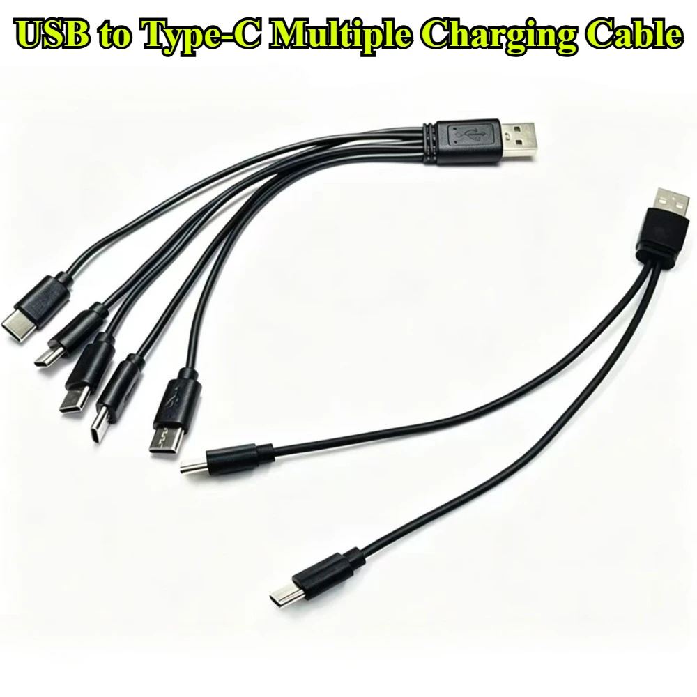 5/10Pcs/lot USB To Type-C Splitter Adapter Cable 2/5 Port USB C Splitter Cable USB To Type C Multiple Charging Cable Connector
