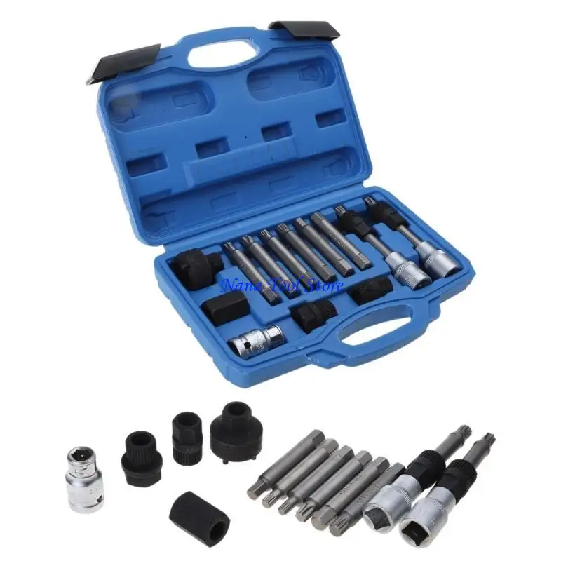 

31GJ 13 Pcs Alternator Freewheel Pulley Removal Engine Auto Tool Set For Mercedes Ben