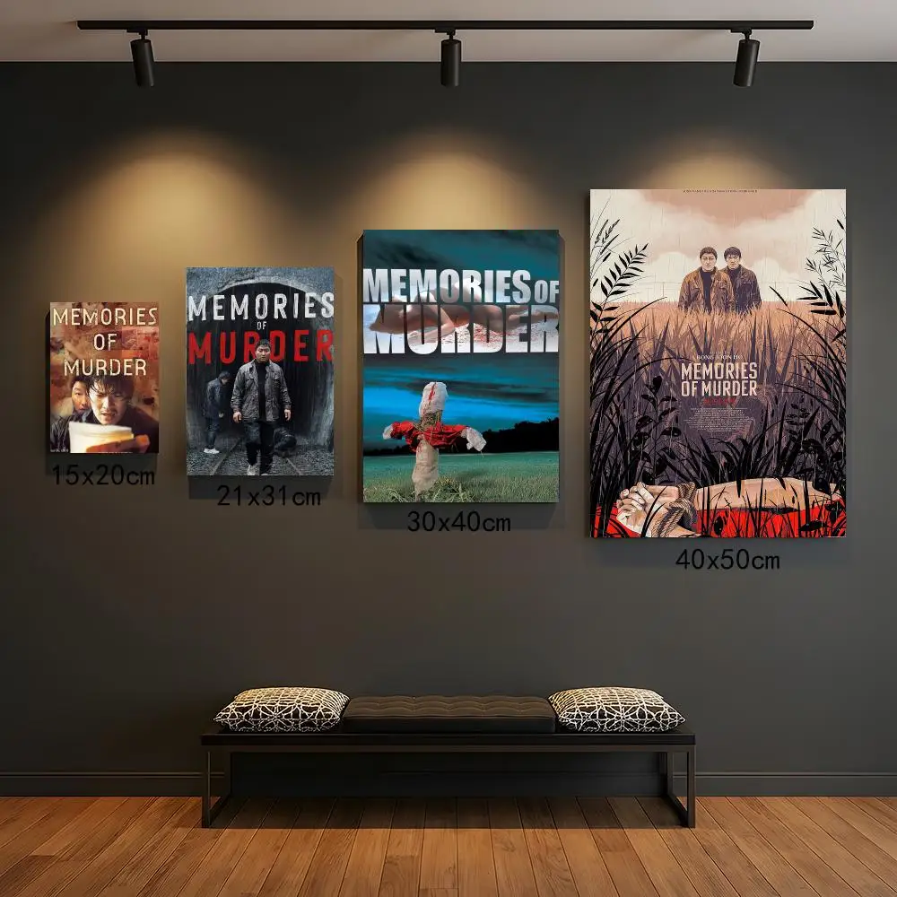 classic movie M-Memories of Murder-R Poster Self Adhesive Wall Decor for Modern Home Cafe Office and Bar