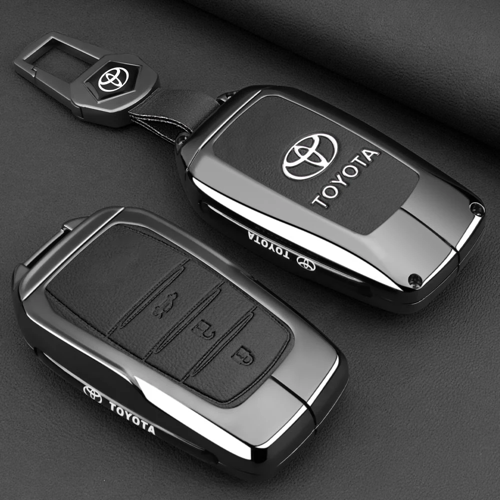 Custodia in pelle per chiave auto per Toyota C-HR Hilux Fortuner Land Cruiser 200 Camry Corolla Crown RAV4 2023 2024 2025 Accessori