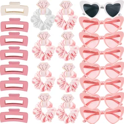 6/8set Bachelorette Party Heart Shaped Sunglasses Hair Ties Scrunchies Hair Clips Bridesmaid Gift Wedding Bridal Shower Gifts
