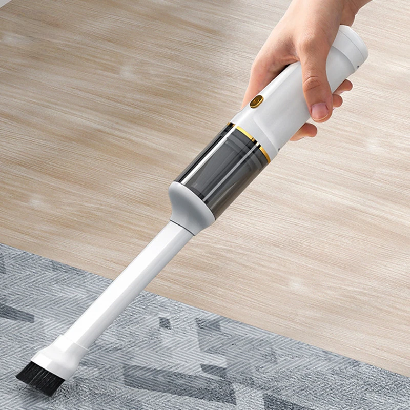 Car Vacuum Cleaner Wireless Charging Mini Portable White Handheld Dust Sweeper Household Dual-purpose 20000pa Large Suction