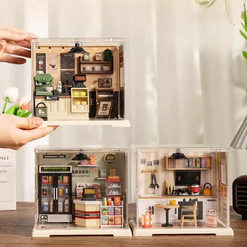 DIY Doll House Assemble The Bricks House of Arts and Crafts Miniatures Toys Educational Model Ornaments Gifts Boys & Girls Anime