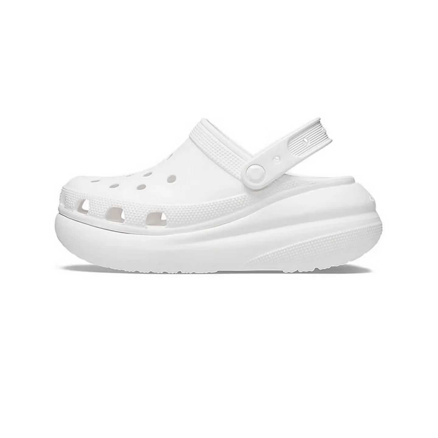 Crocs Classic Crush Clog Unisex Clogs  White, Versatile & Durable, Soft Flexible Holes Design, Country Style 207521-100