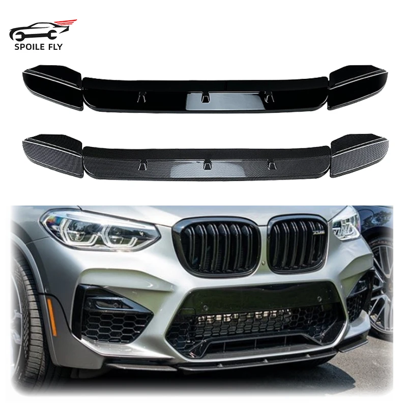 

2019 To 2022 For BMW X3M F97 X4M F98 Front Bumper Spoiler Lip Splitter Guard Diffuser Cover By ABS Gloss Black/Carbon Fiber Look