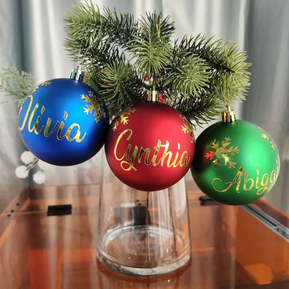 Personalized Christmas ball, Name Ornament Customized, Christmas tree ornament, Xmas decoration, Hanging red ball, santa  gift