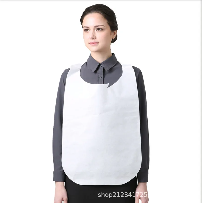 50pcs Disposable Apron Non Woven Bib for Restaurant Guests Waterproof and Oil Proof Apron Can Be Customized