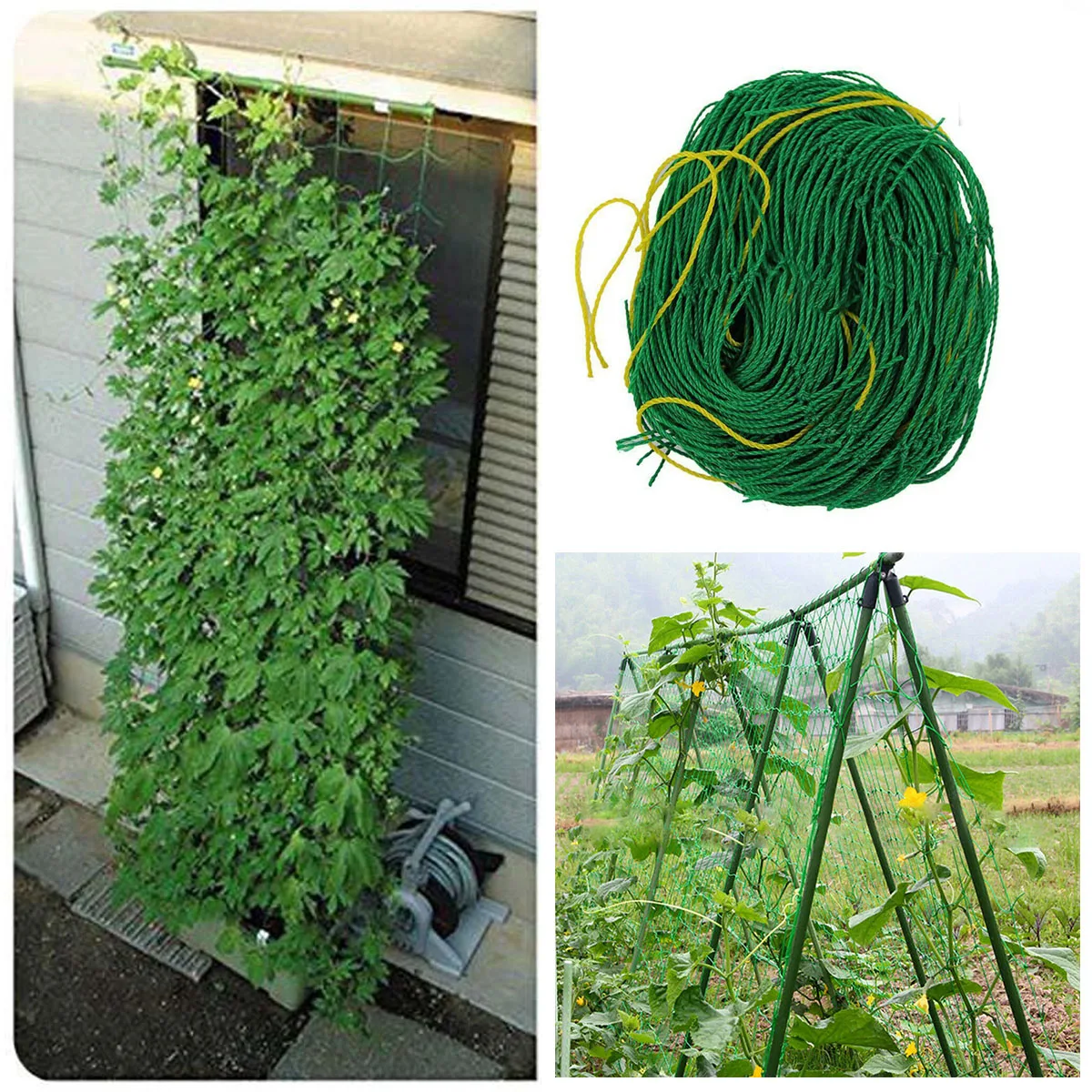 

2024 Nylon Garden Climbing Netting Loofah Morning Glory Flowers Vine Plants Climbing Net Cucumber Vine Grow Holder Brackets