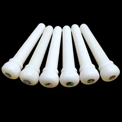 6x Unslotted Bone Guitar String Peg Pin Bridge Abalone shell Inlay Luthier Saddle Nut H01-N