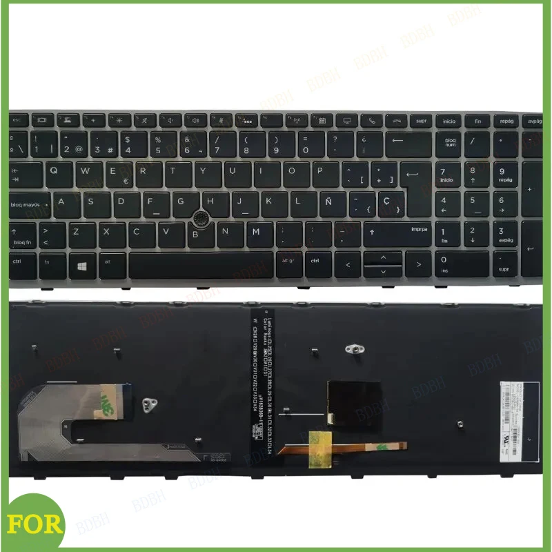 New Spanish Laptop keyboard For HP EliteBook 850 G5 G6 silver frame with Pointing stick keyboard