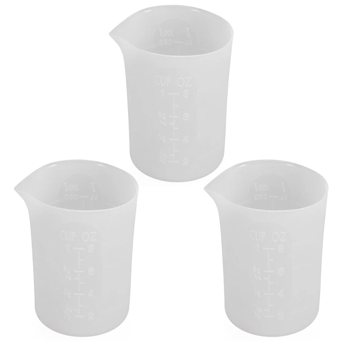 1pc Diy Handmade Measuring Cup with Scales Crystal Drop Epoxy Measuring Cup for Home (250ml White) Silicone Measuring Cup